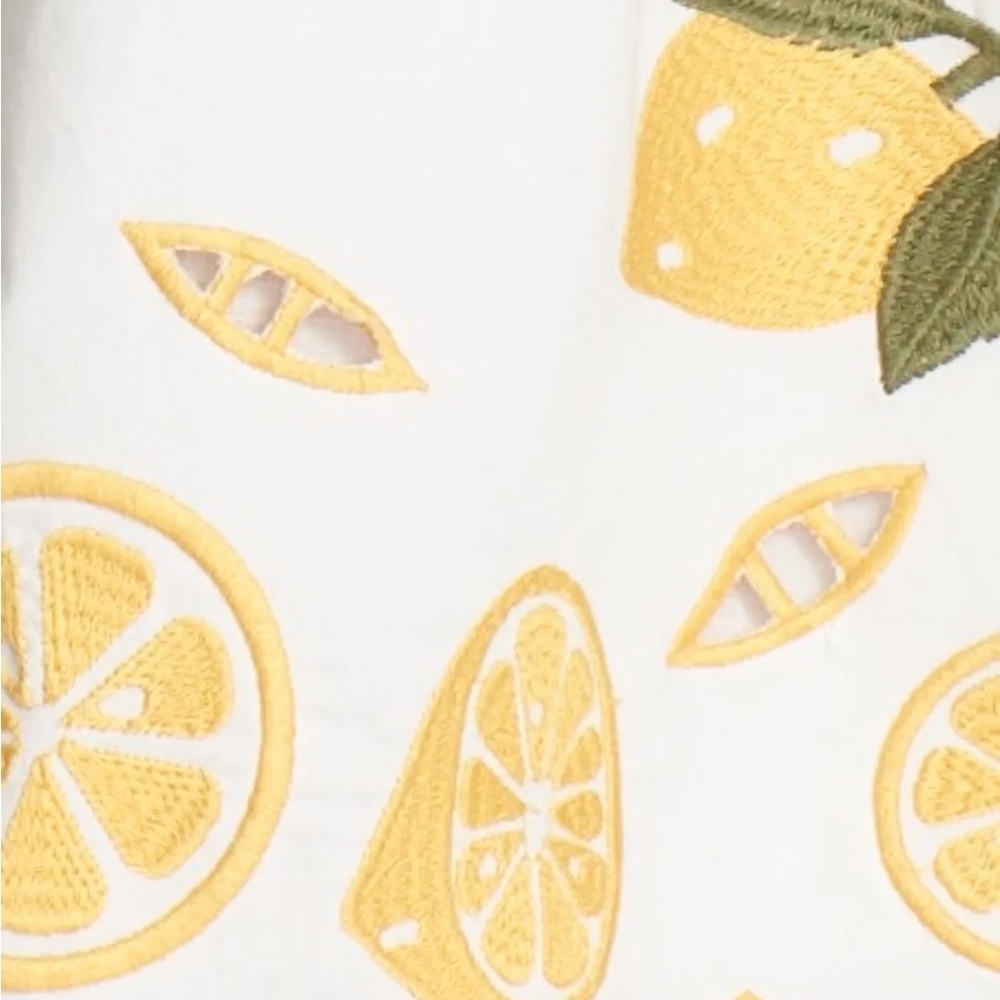 Anthropologie COREY LYNN CALTER Lemon Print Dress Embroidered Destiny Sundress - Picture 3 of 16